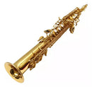Sax Soprano Reto Sib 2 Tudel Dourado c/ Estojo e Acessórios Zellmer
