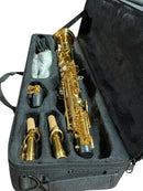 Sax Soprano Reto Sib 2 Tudel Dourado c/ Estojo e Acessórios Zellmer