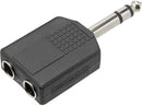 ADAPTADOR 2 JACK J10 ESTEREO PARA P10 ESTEREO - NIQUEL