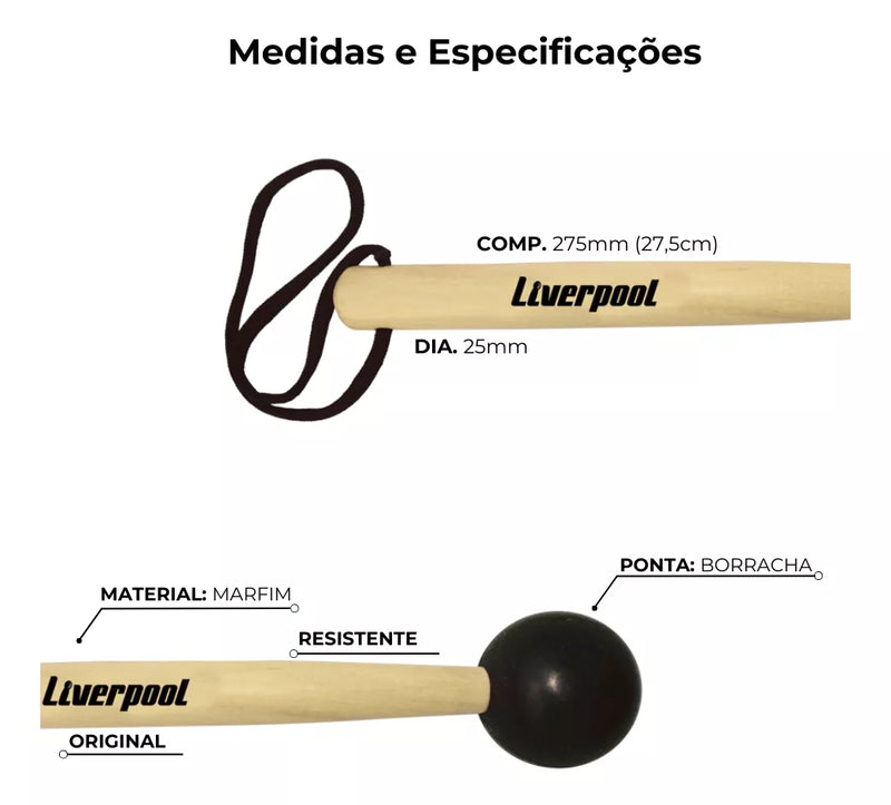 BAQUETA LIVERPOOL  COM BOLA DE BORRACHA BB-VBX