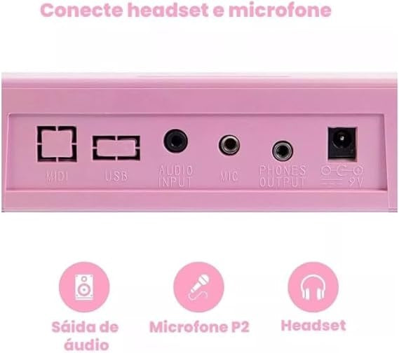 TECLADO MUSICAL MXT ROSA T1280PK