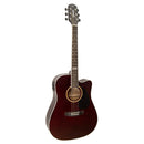 VIOLAO GIANNINI FOLK CUTAWAY ELETROACUSTICO COR TRANS DARK WINE GF-1D CEQ TDW