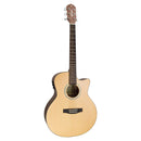 VIOLAO GIANNINI FOLK CUTAWAY GUITAR, NATURAL SATIN GSF-3 CEQ NS - E/A