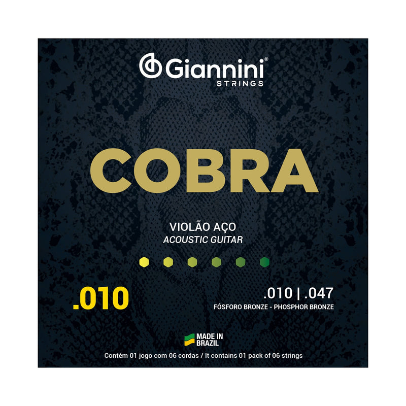 ENCORDOAMENTO GIANNINI COBRA VIOLÃO AÇO 0.10