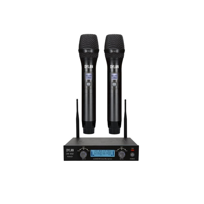 MICROFONE DYLAN DUPLO SEM FIO UHF DW-902 POWER